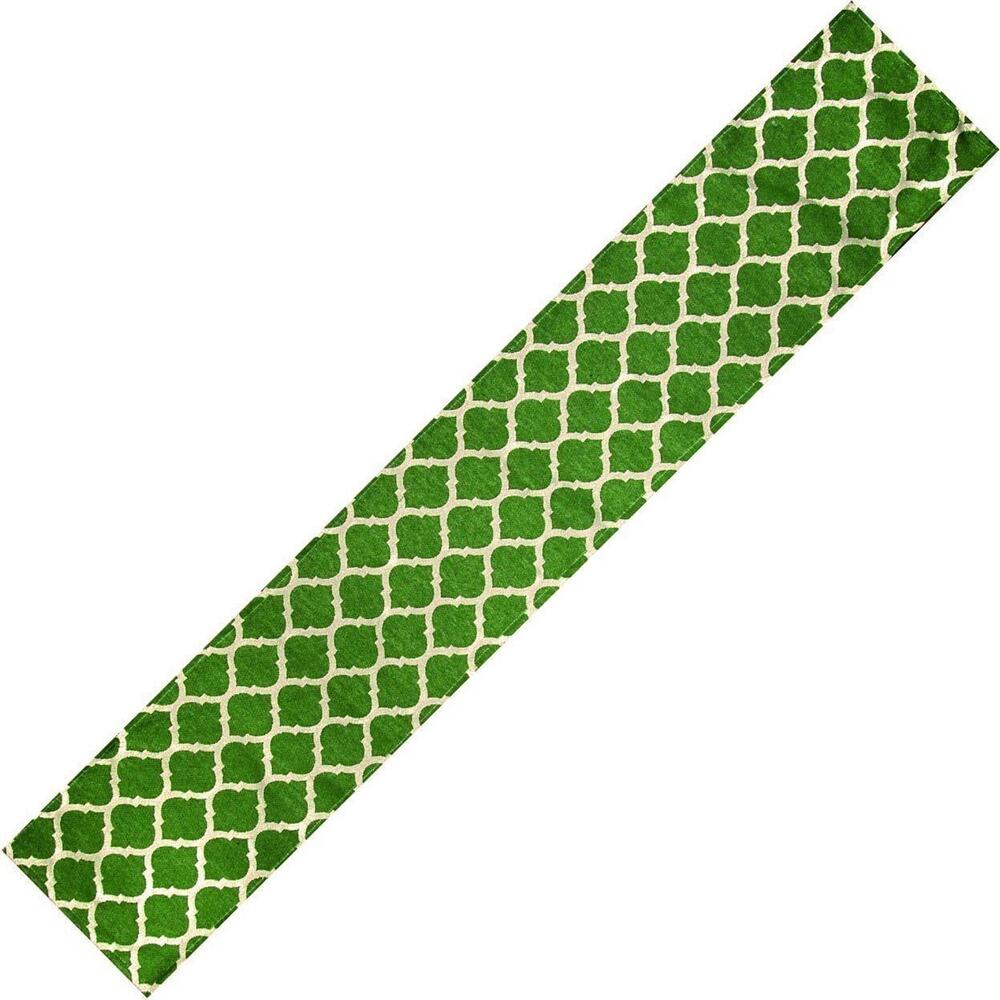 Manual Woodworkers Moroccan Me Crazy Mediterranean Ikat Table Runner Green 72"